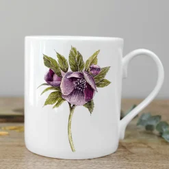 Toasted Crumpet Flowers & Garden-Hellebore Bone China Mug