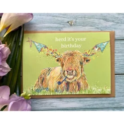 Jen Winnett Greeting Cards-Herd It's Your Birthday Eco-card