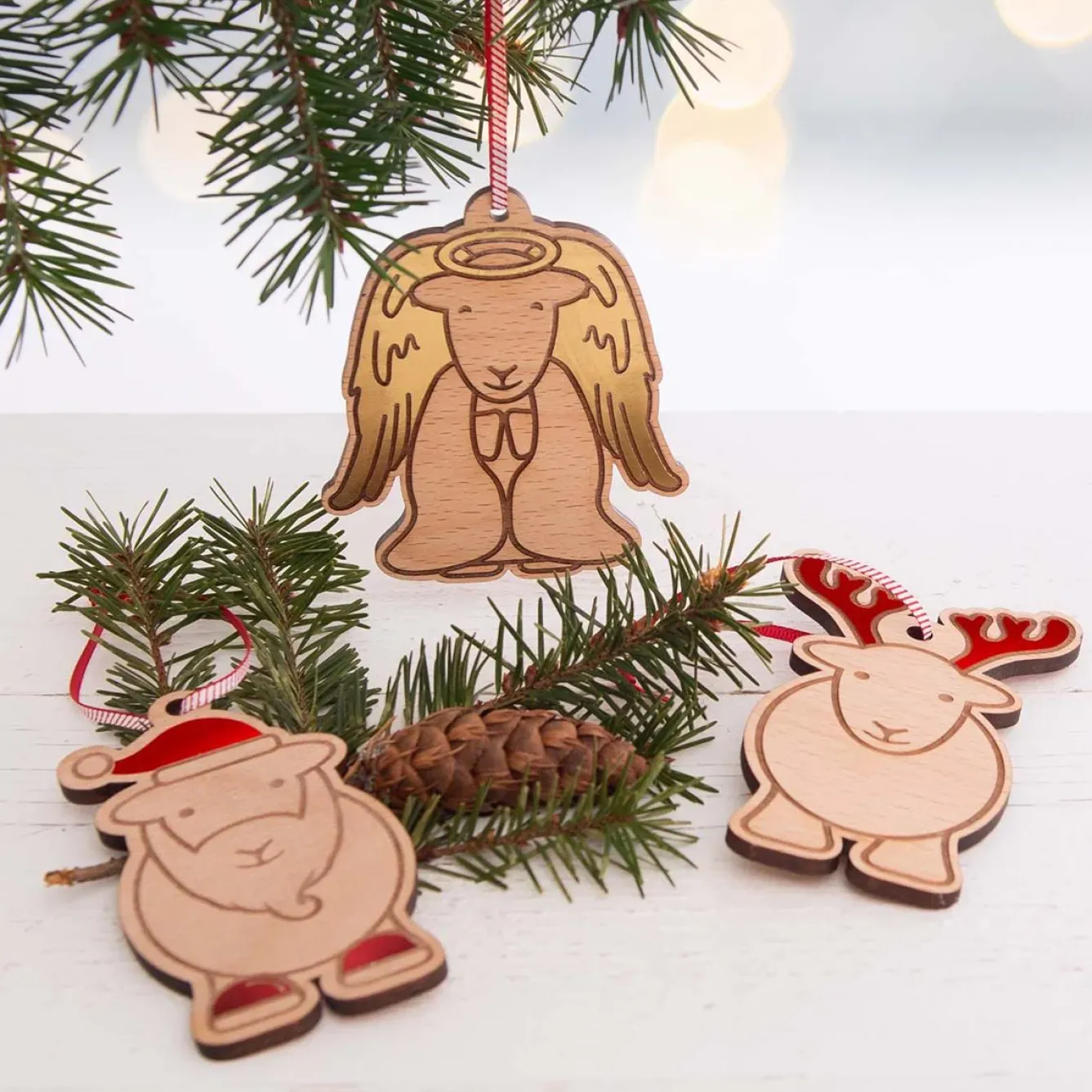 The Herdy Company Christmas Decorations|Seasonal Decor-Herdy Angel Wooden Christmas Decoration