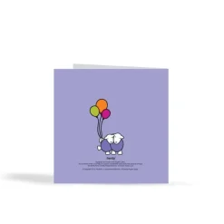 The Herdy Company Greeting Cards-Herdy Birthday Card - Purple