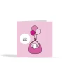 The Herdy Company Greeting Cards-Herdy Hello Baby Card - Pink