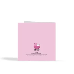 The Herdy Company Greeting Cards-Herdy Hello Baby Card - Pink
