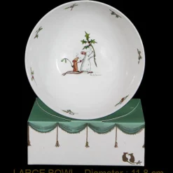 Two Bad Mice Bowls & Dishes-Here He Comes Christmas Bone China Medium Bowl