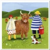 Emma Ball Greeting Cards-Highland Adventure Greetings Card