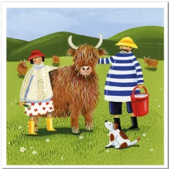 Emma Ball Greeting Cards-Highland Adventure Greetings Card