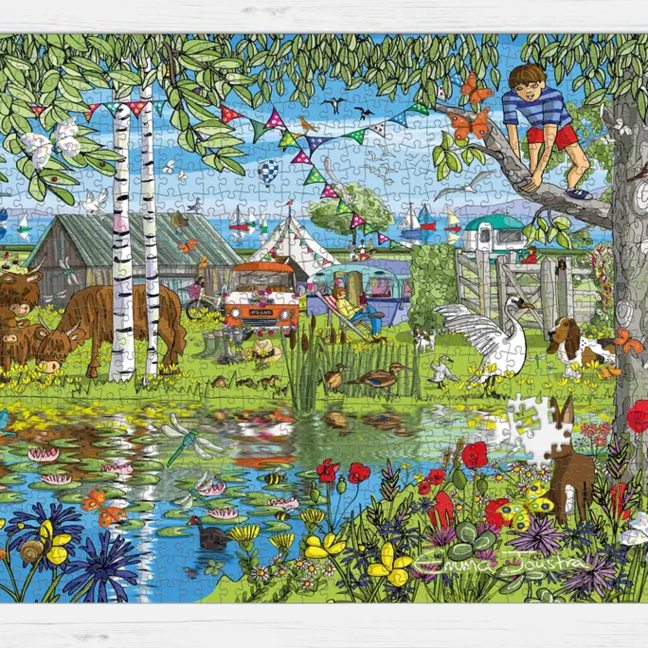 GB Jigsaws Ltd Puzzles-Highland Camping 1000 Piece Jigsaw Puzzle