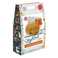 The Crafty Kit Co. Crafts|Children-Highland Cow Needle Felting Craft Kit