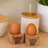Selbrae Tea|Egg Cups-Highland Cow Oak Egg Cups - Set of 2