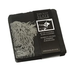 Selbrae Tea|Coasters-Highland Cow Slate Coasters- Set of 4
