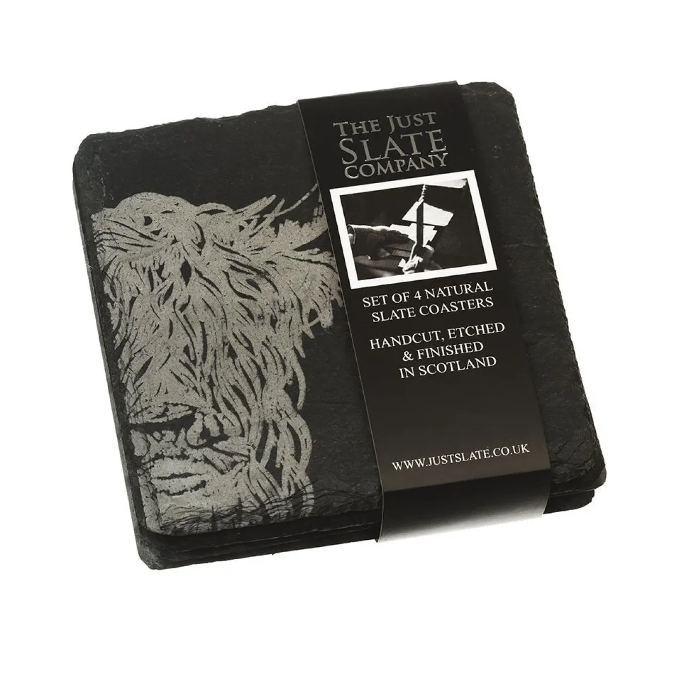 Selbrae Tea|Coasters-Highland Cow Slate Coasters- Set of 4