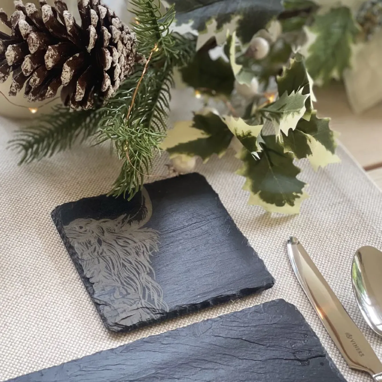 Selbrae Tea|Coasters-Highland Cow Slate Coasters- Set of 4