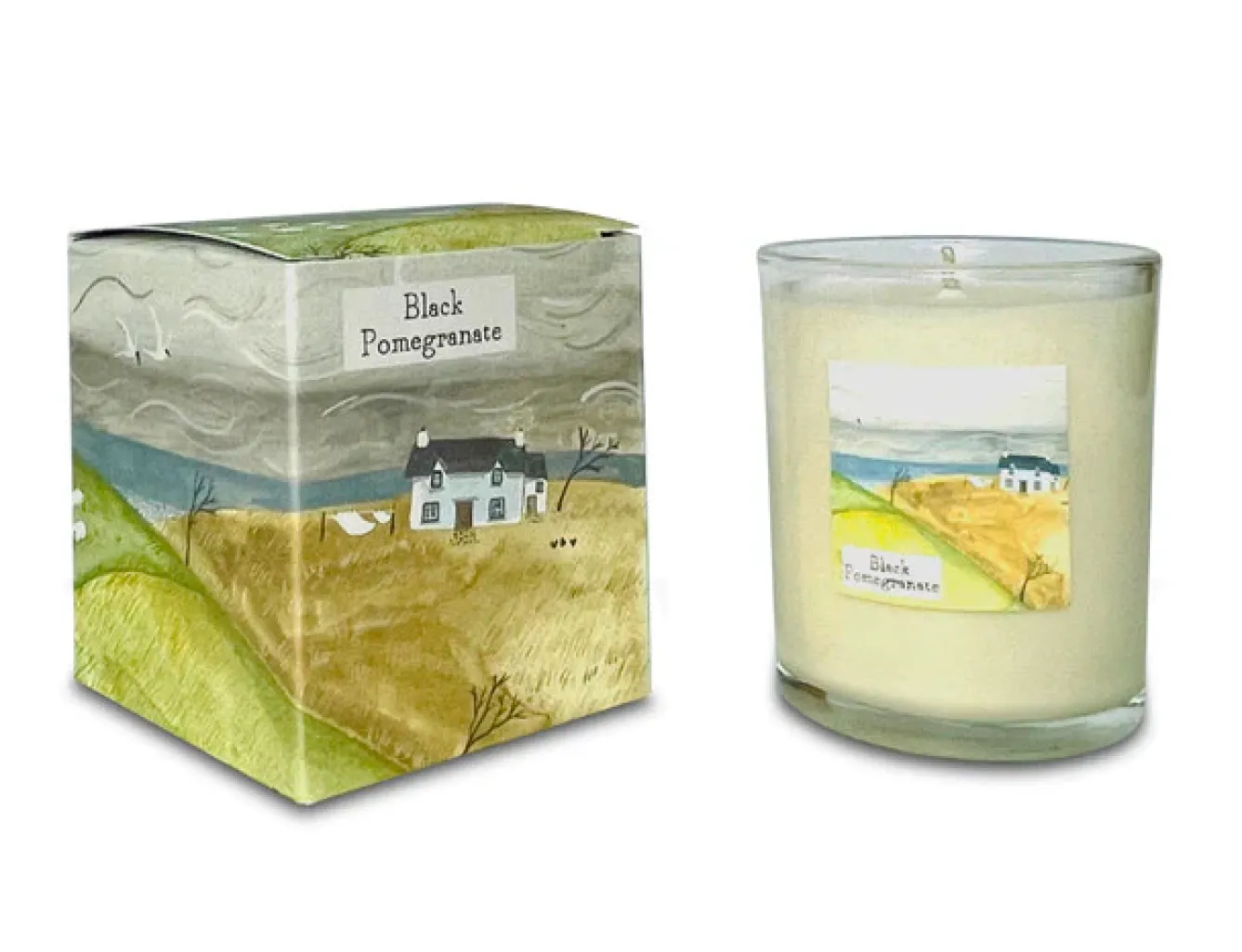 Heaven Scent Home Fragrance-Hill Cottage- Black Pomegranate Glass Candle