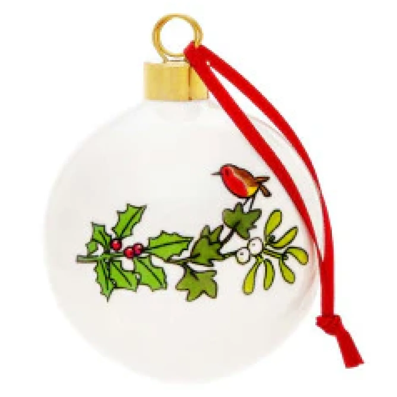 Alison Gardiner Christmas Decorations|Seasonal Decor-Holly and Ivy Bauble Boxed