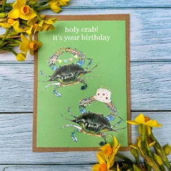 Jen Winnett Greeting Cards-Holy Crab! It's Your Birthday Eco-card