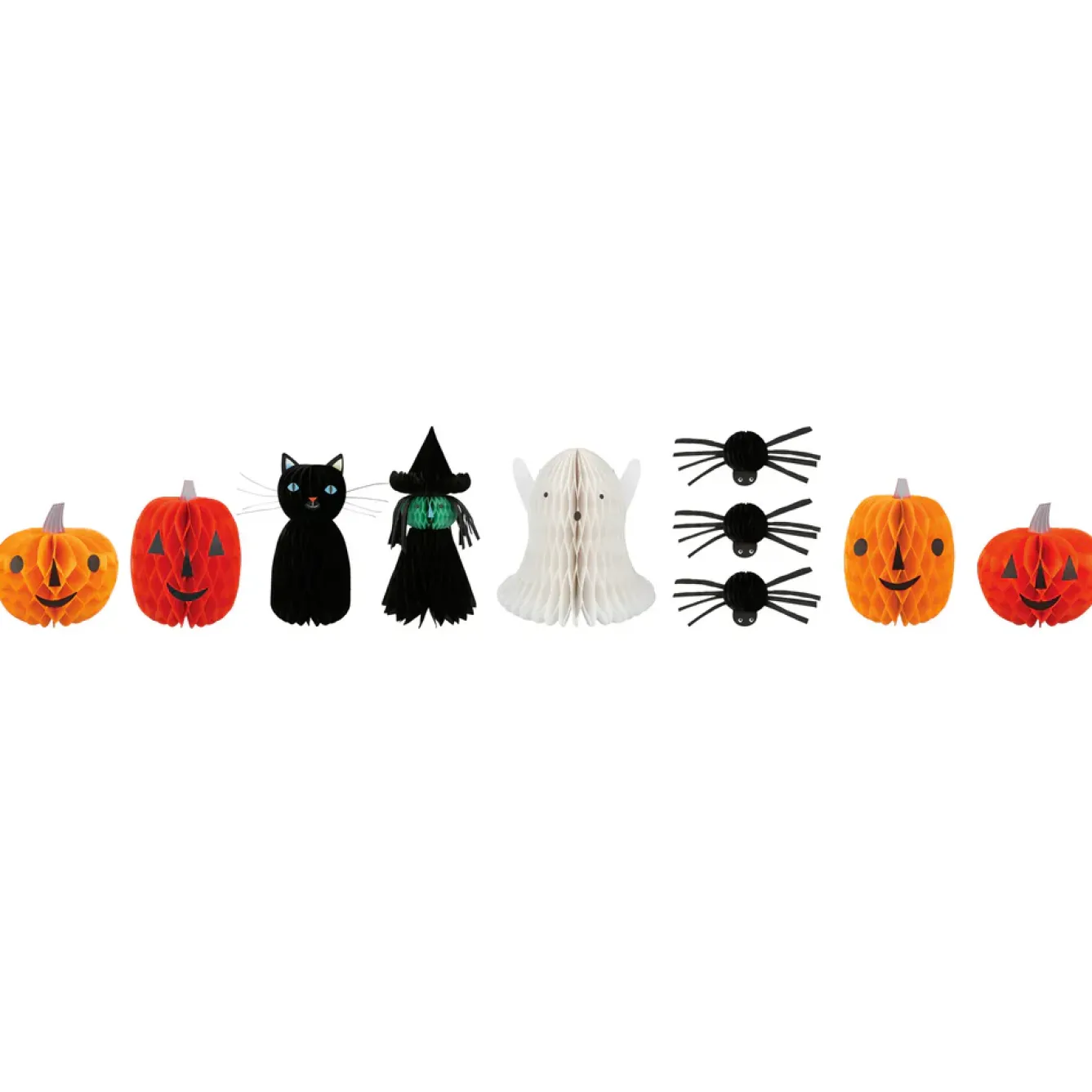 Meri Meri Halloween-Honeycomb Halloween Characters (Set of 10)