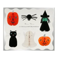 Meri Meri Halloween-Honeycomb Halloween Characters (Set of 10)