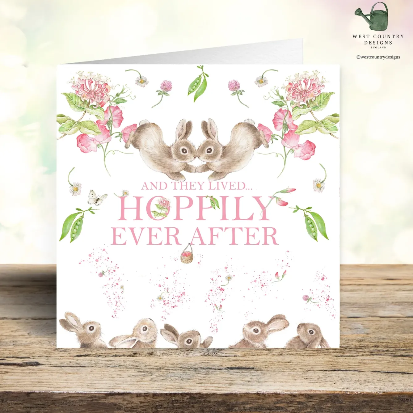 West Country Designs Greeting Cards-'Hoppily Ever After' Wedding Card