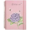 Wrendale Designs Stationery-'Hydrangea Bee' Large Spiral Bound Journal