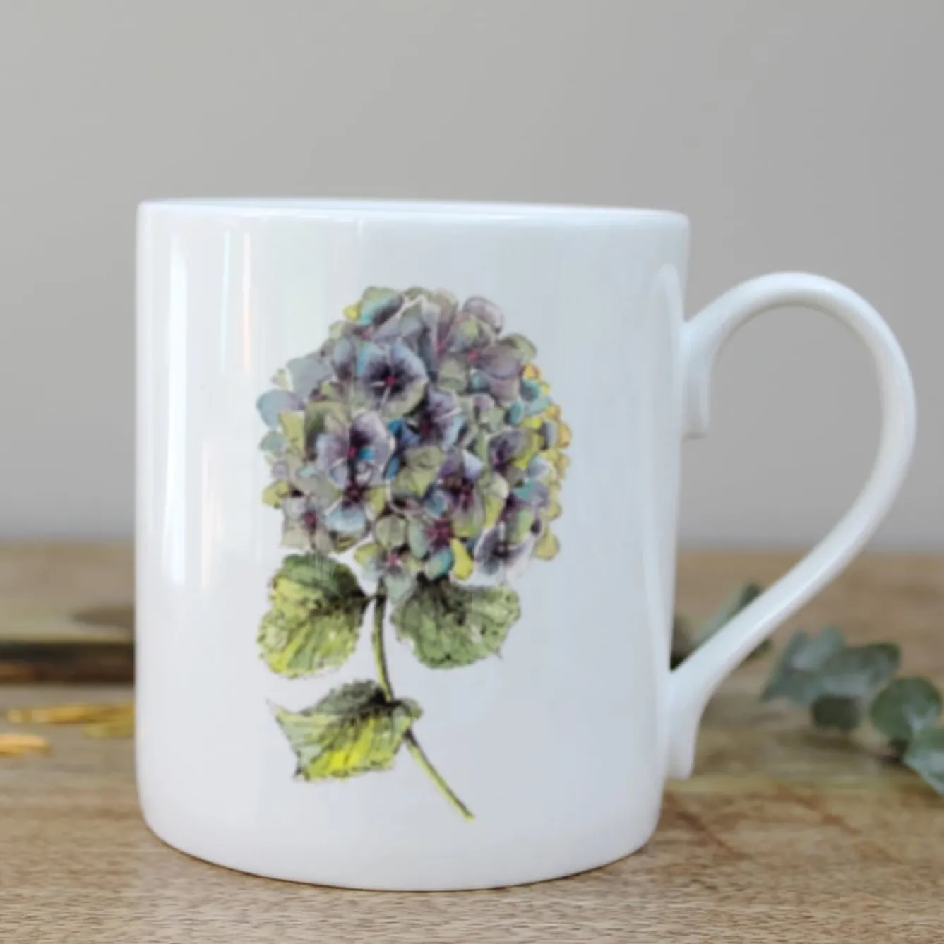 Toasted Crumpet Flowers & Garden-Hydrangea Bone China Mug