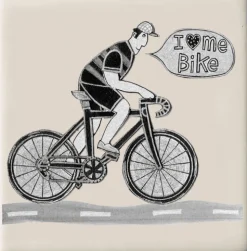 Moorland Pottery Coasters-I Love Me Bike by