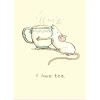 Two Bad Mice Greeting Cards-I Love Tea Greetings Card