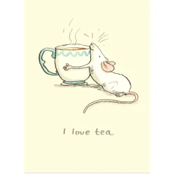 Two Bad Mice Greeting Cards-I Love Tea Greetings Card