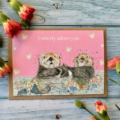 Jen Winnett Valentine's Day|Greeting Cards-I Otterly Adore You Otters Eco-Card