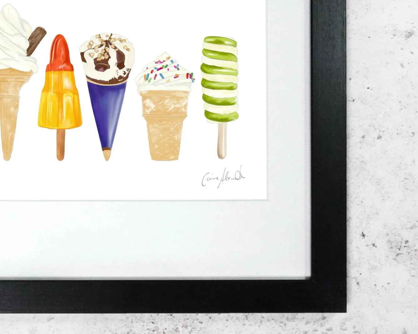 Corinne Alexander Art-Ice Cream Print by