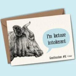 Bewilderbeest Greeting Cards-I'm Lactose Intolerant Greetings Card