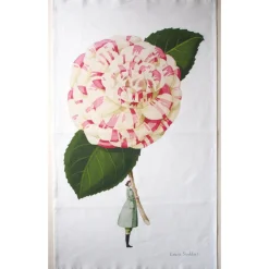Laura Stoddart Tea|Tea Towels-In Bloom Camellia Linen Tea Towel