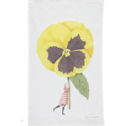 Laura Stoddart Tea|Tea Towels-In Bloom Pansy Linen Union Tea Towel