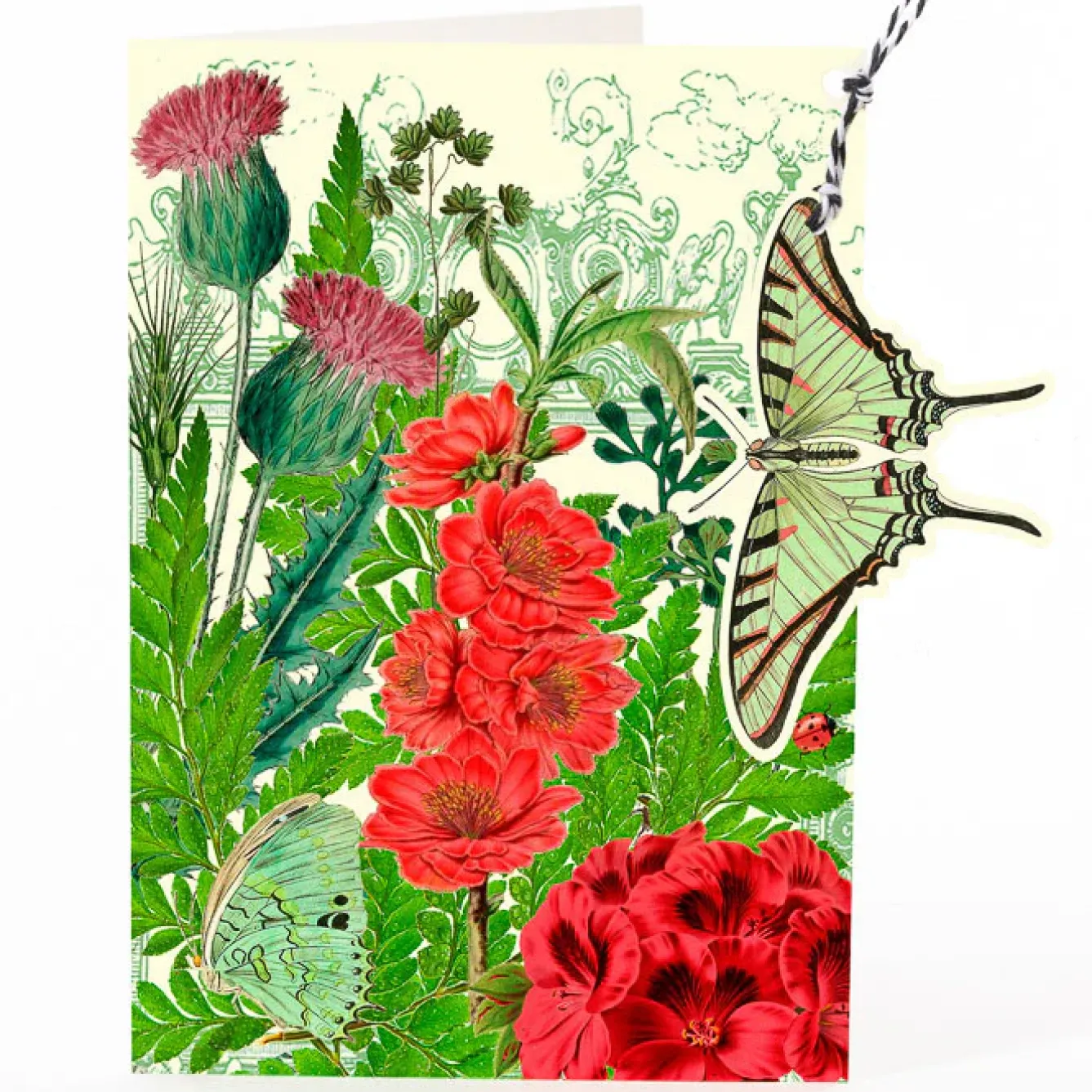 Madame Treacle Greeting Cards-In the Thistle Garden Hanging Fandangle Card
