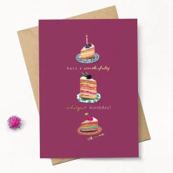 Stephanie Davies Greeting Cards-Indulgent Birthday Cake Greeting Card