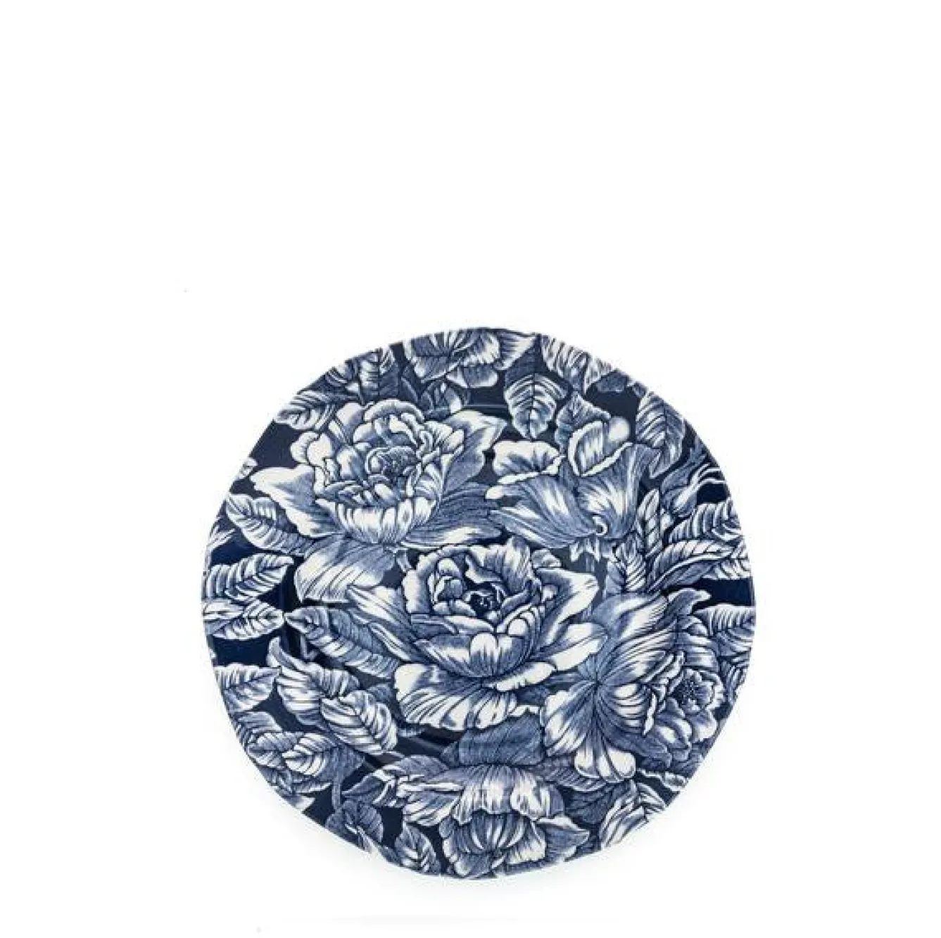 Burleigh Plates-Ink Blue Hibiscus Plate 7 1/2 in