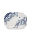 Burleigh Serving Plates & Boards|Plates-Ink Blue Pollen Small Rectangular Platter