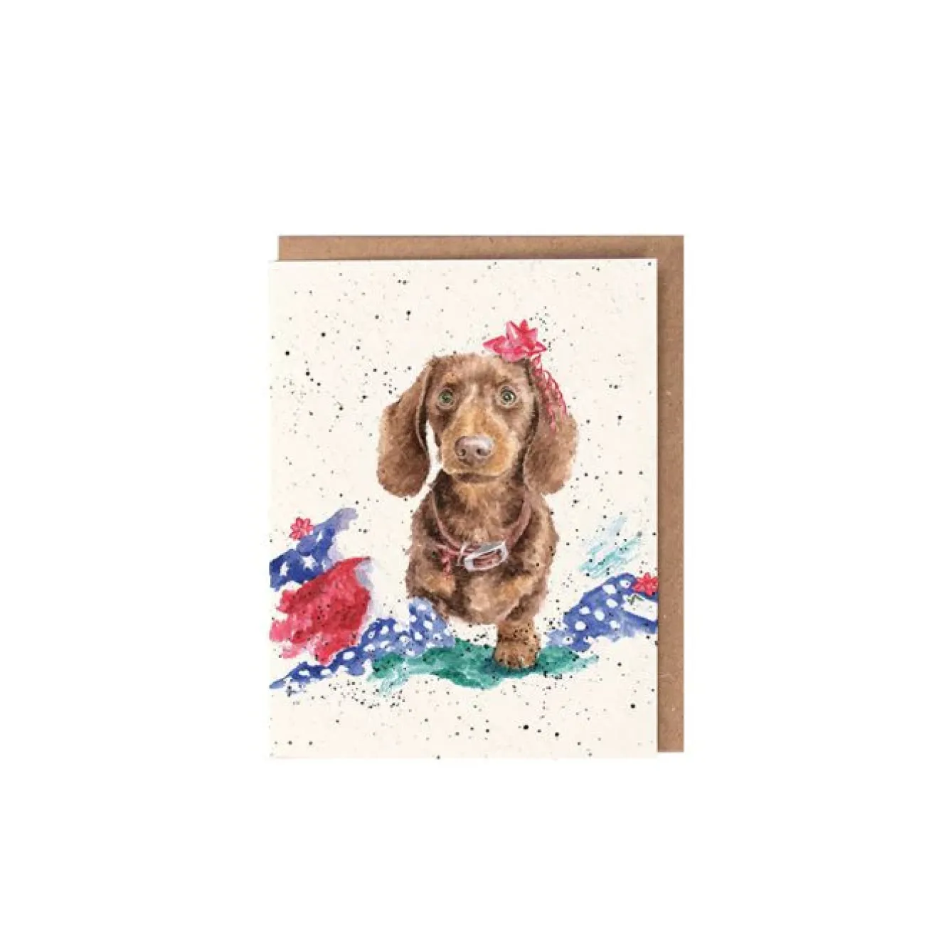 Wrendale Designs Christmas|Greeting Cards-'It Was The Cat' Dachshund Christmas Gift Enclosure Card