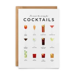 Everlong Print Co. Greeting Cards-It's Never Too Early for Cocktails Card