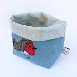 Poppy Treffry Storage-Jolly Robin Embroidered Small Storage Pot