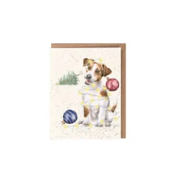 Wrendale Designs Christmas|Greeting Cards-'Joyful & Triumphant' Jack Russell Gift Enclosure Card