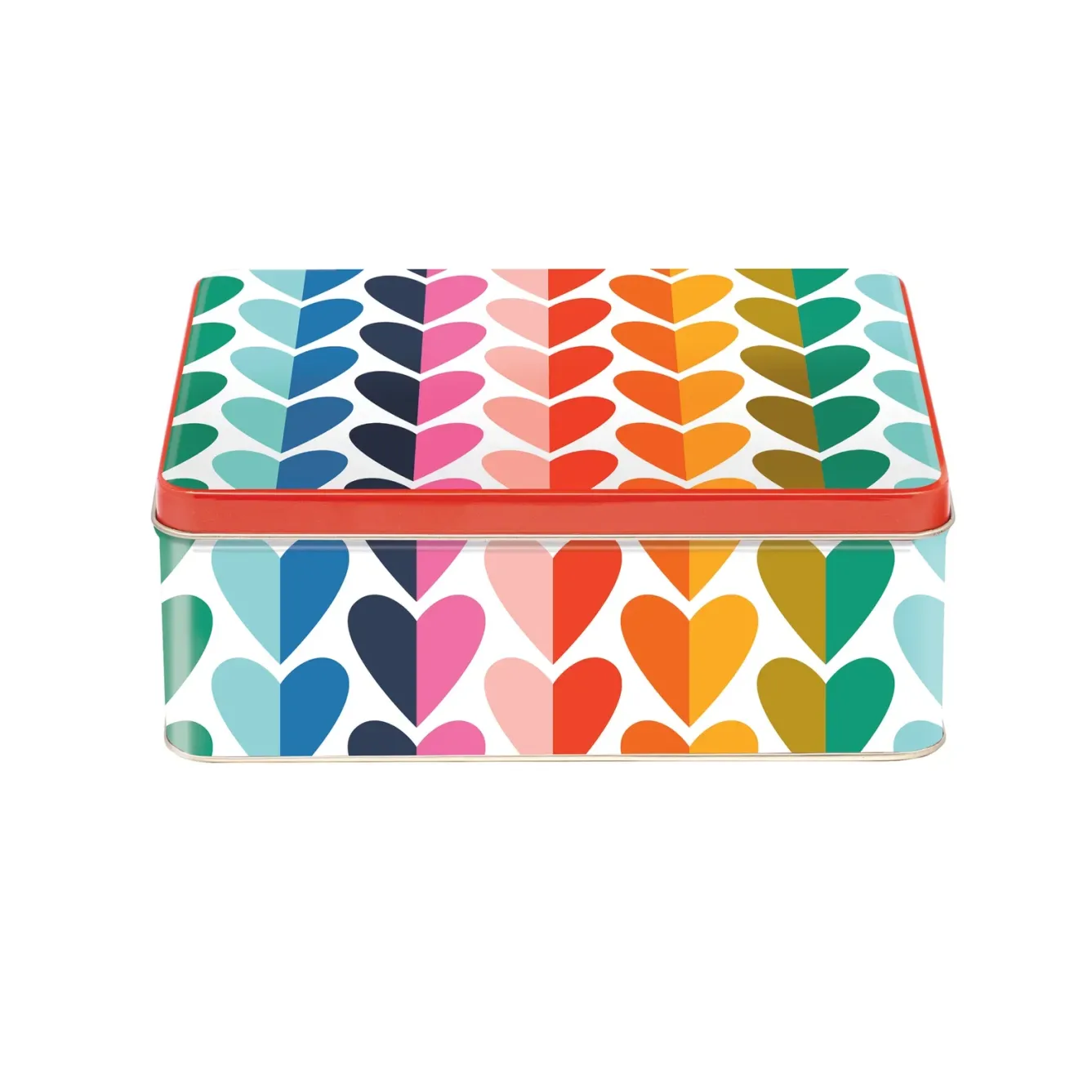 Elite Tins Storage-Kate Rhees Hearts Deep Rectangular Tin