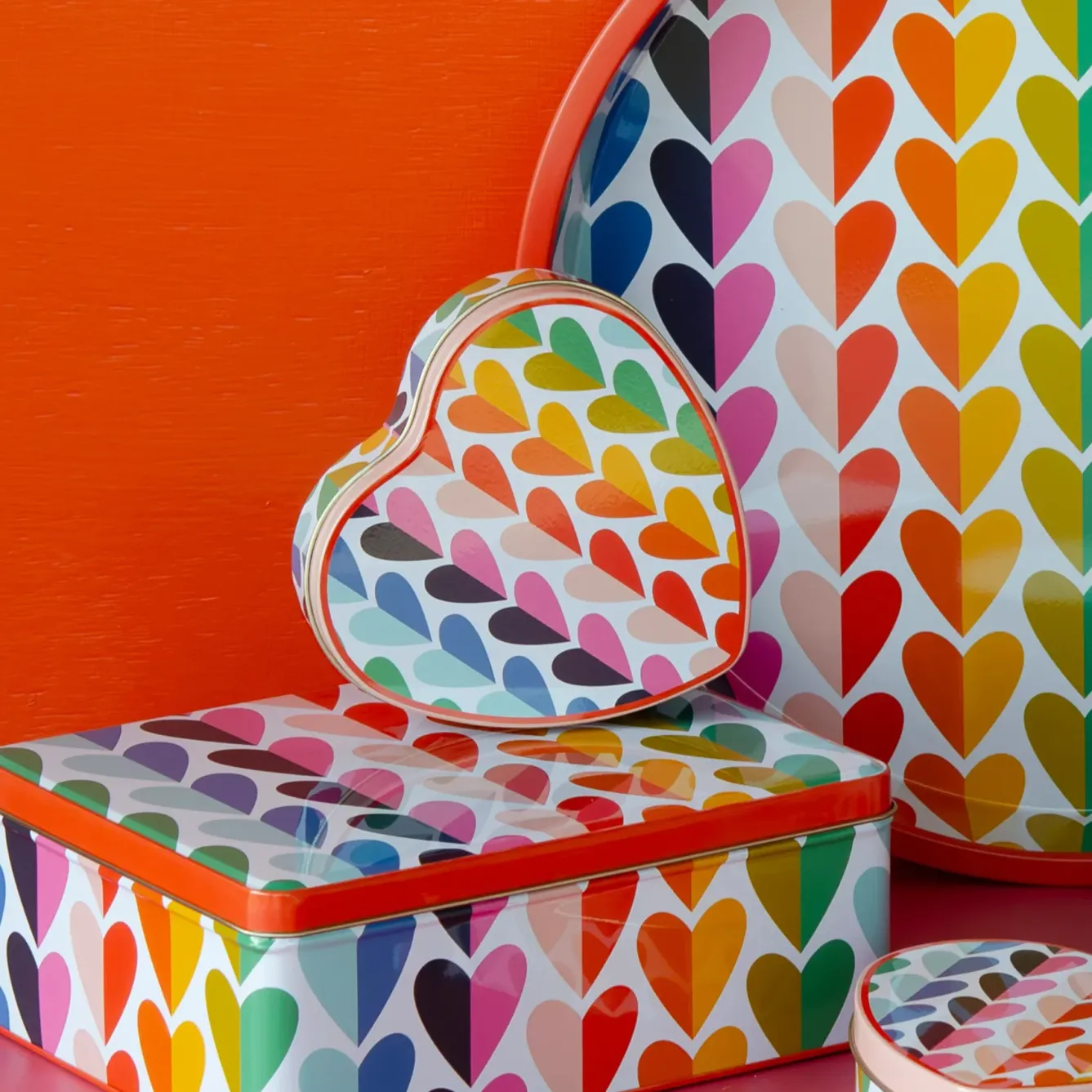 Elite Tins Storage-Kate Rhees Hearts Deep Rectangular Tin