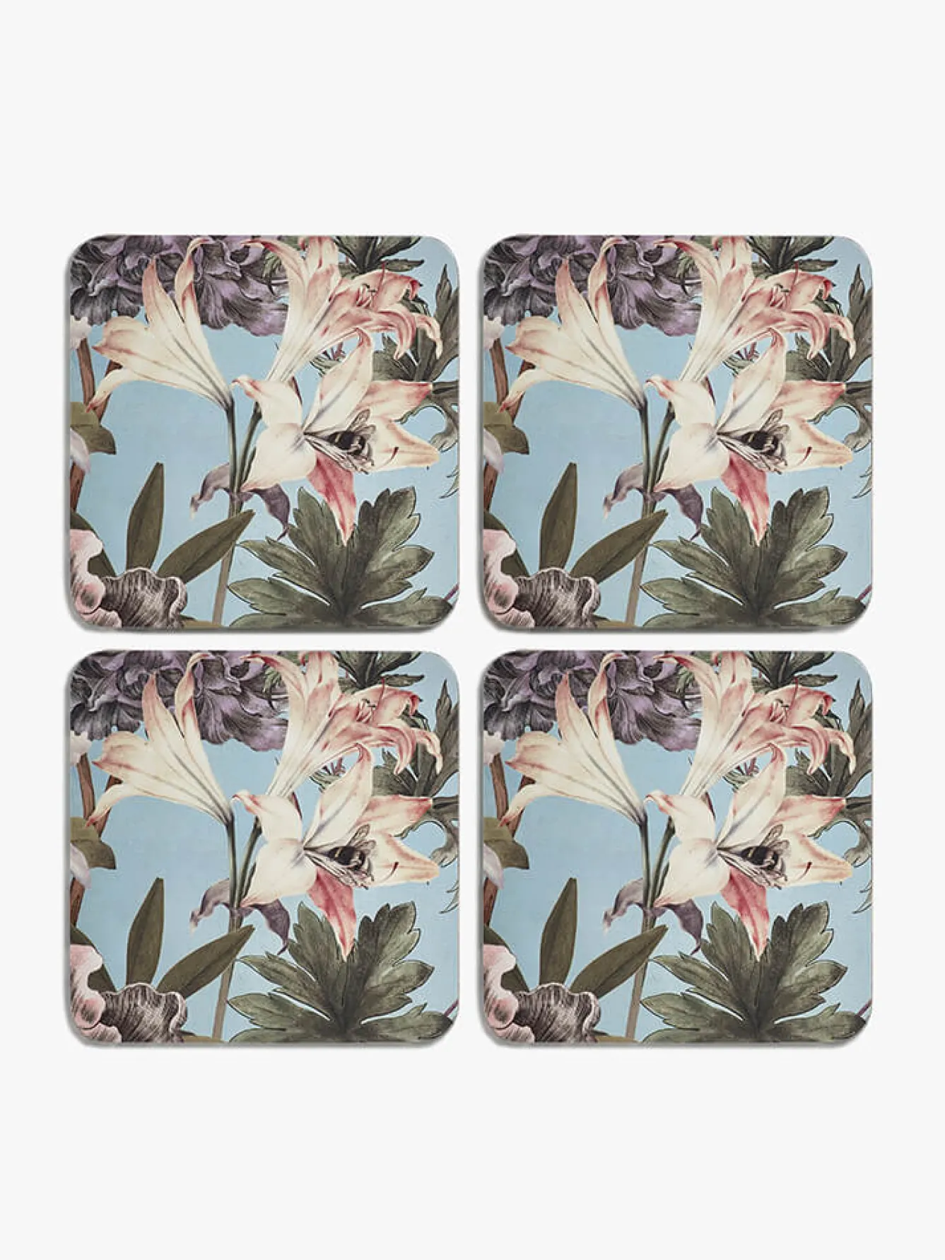 Kew Gardens Coasters-Bee Floral Coasters (Set of 4)