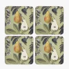Kew Gardens Coasters-Fruit and Floral Coasters (Set of 4)