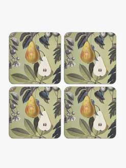 Kew Gardens Coasters-Fruit and Floral Coasters (Set of 4)