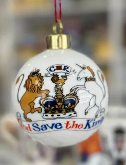 Alison Gardiner Royal|Christmas Decorations-King Charles III Coronation China Bauble