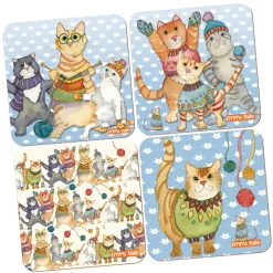 Emma Ball Coasters-Kittens in Mittens Coasters- Set of 4