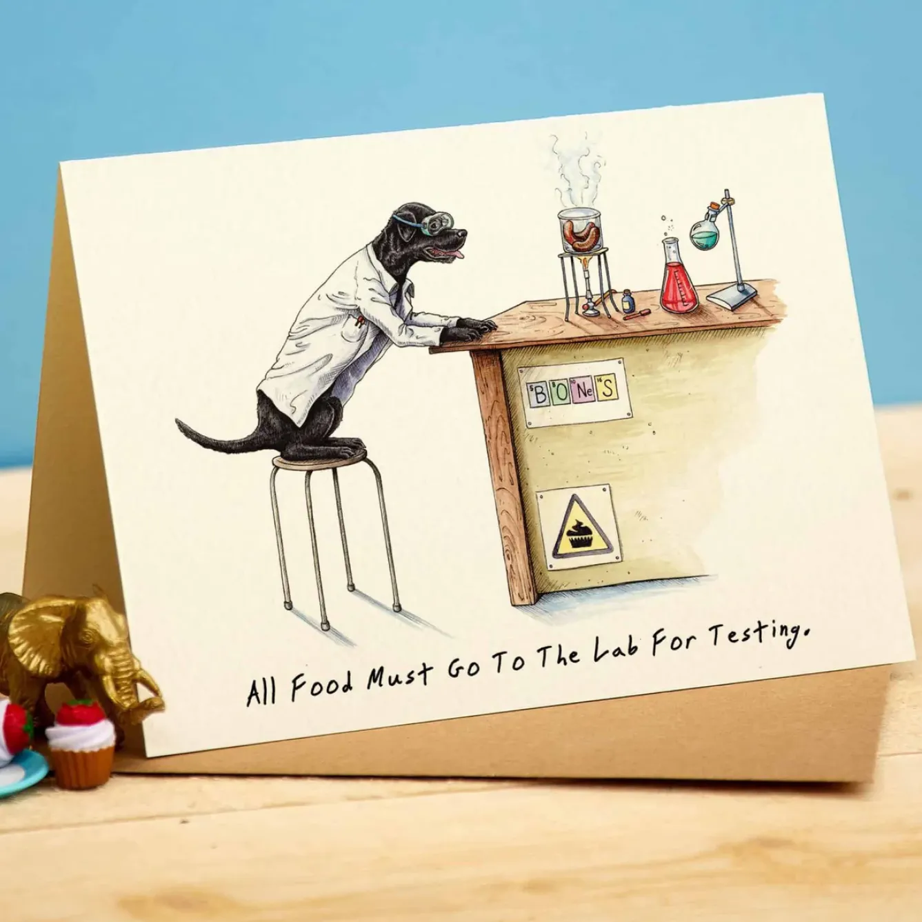 Bewilderbeest Greeting Cards-Lab Testing Greetings Card
