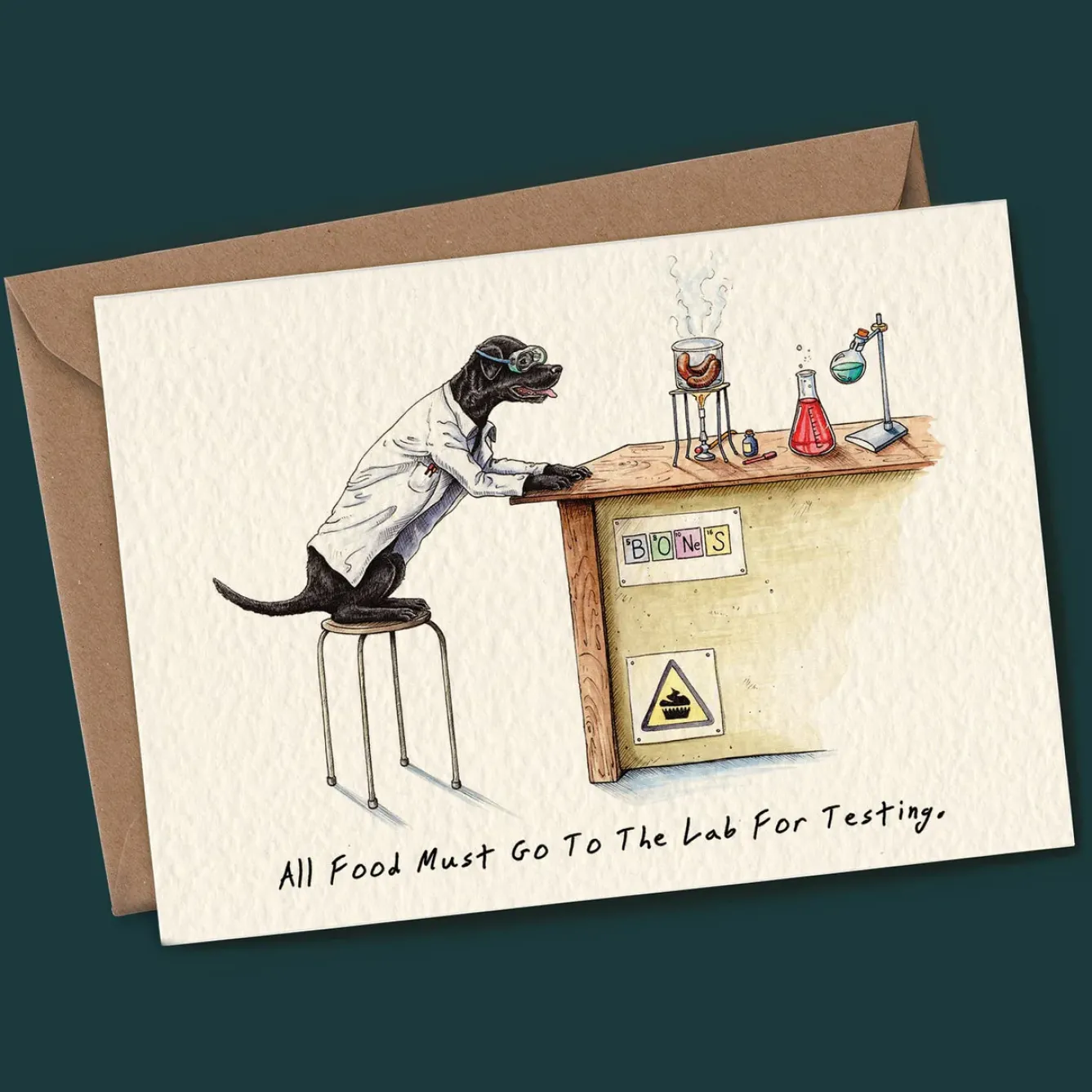 Bewilderbeest Greeting Cards-Lab Testing Greetings Card