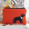 Poppy Treffry Storage|Bags-Labrador Embroidered Flat Coin Purse