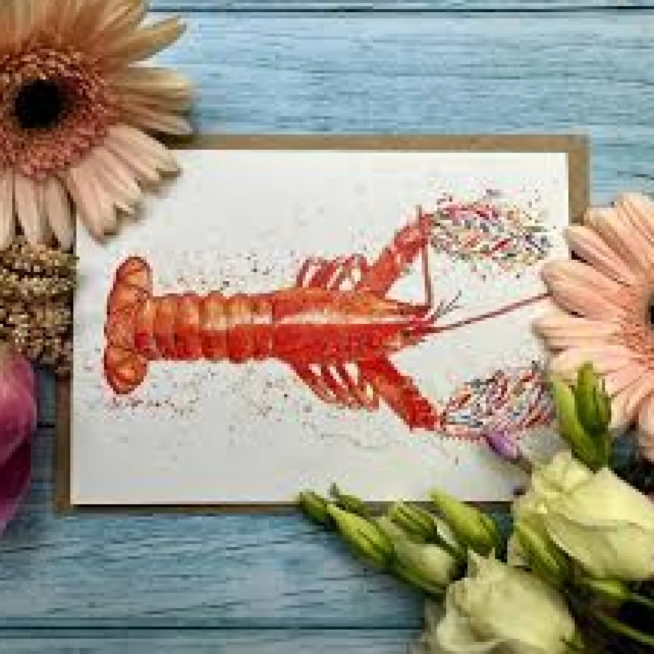 Jen Winnett Greeting Cards-Larry the Lobster Eco-Card